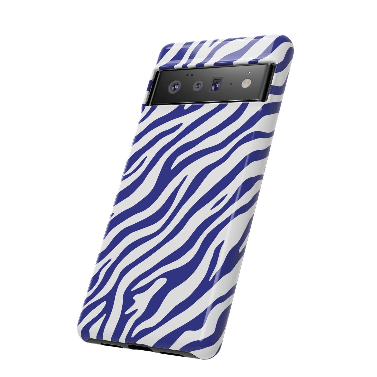 Stylish Electric Blue Zebra Print Phone Case