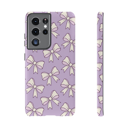 Chic Lilac Bow Pattern Phone Case