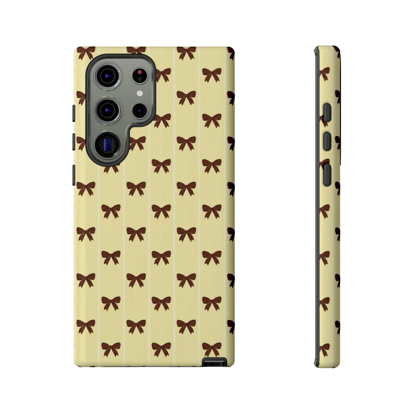 Retro Chocolate Brown Bow Pattern Phone Case
