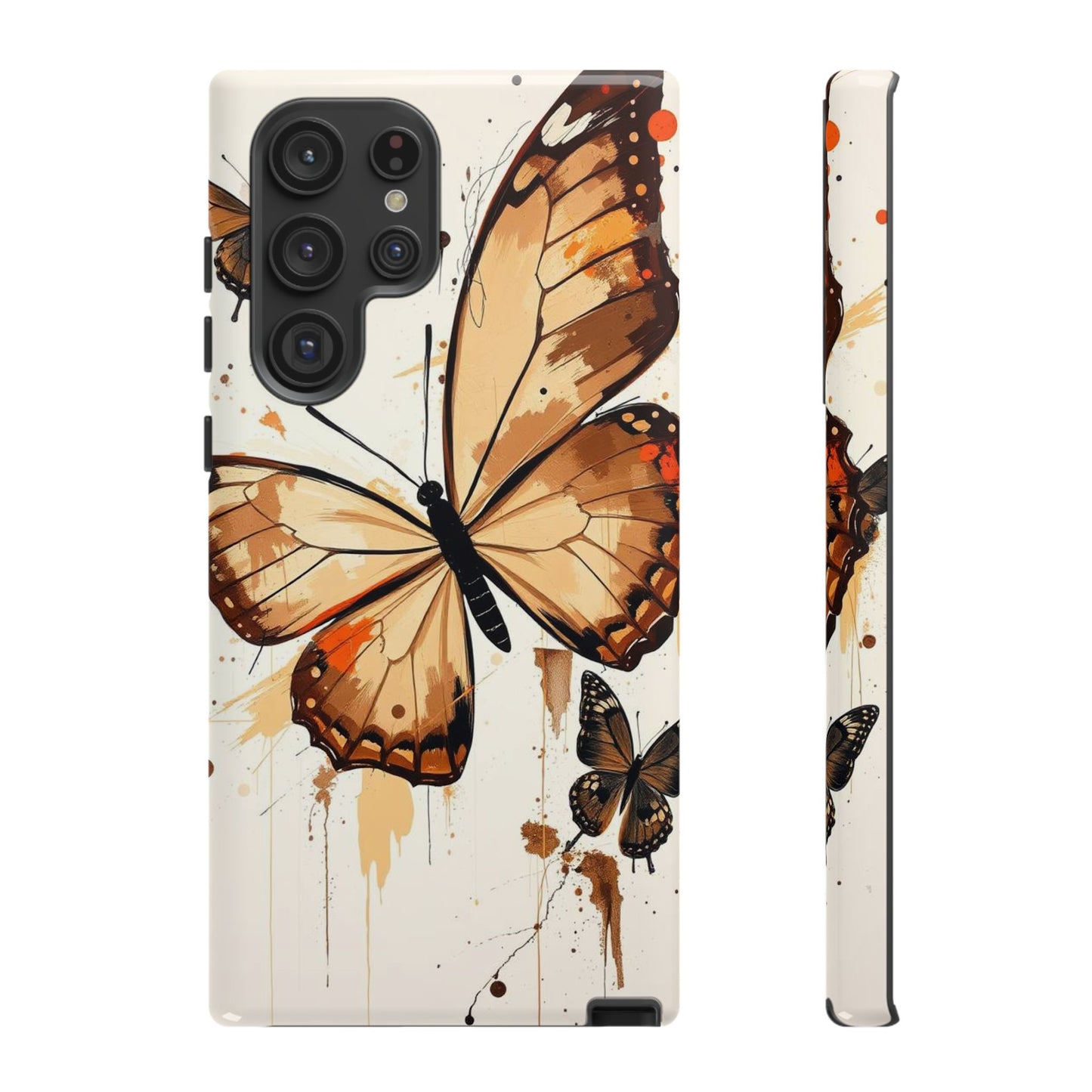 Samsung Galaxy S22 Ultra / Glossy Phone Case - Acrylic Style Butterflies Design Phone Case