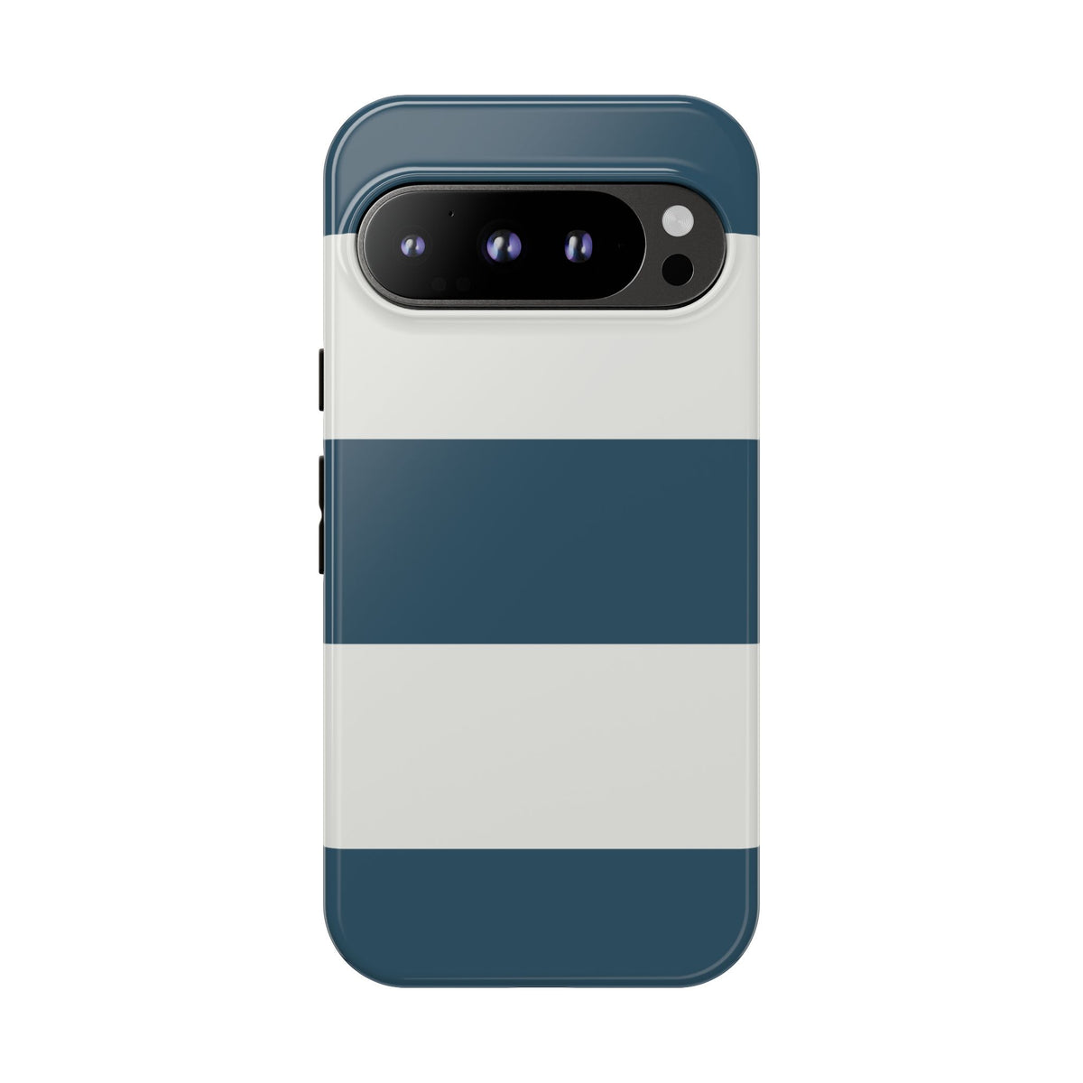 Blue & White Horizontal Stripe Pattern Phone Case - Blue Phone Case - Google Pixel 9 Pro / Glossy