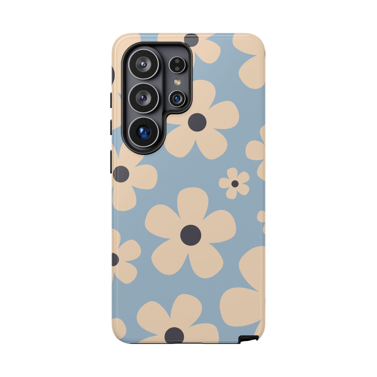 Cute Light Blue & Cream Daisy Pattern Phone Case - Blue Phone Case - Samsung Galaxy S26 Ultra / Glossy