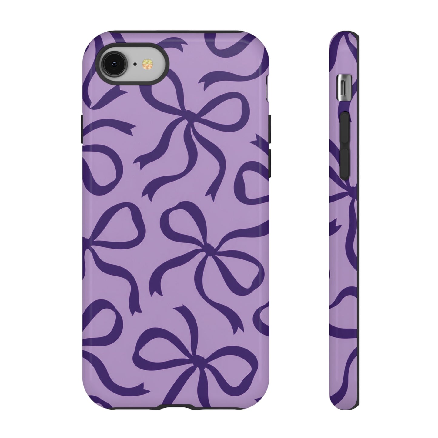 Bold Lilac and Deep Purple Bow Pattern Phone Case