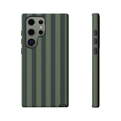 Samsung Galaxy S23 Ultra / Glossy Phone Case - ’Dark Green Stripe Pattern’ Phone Case