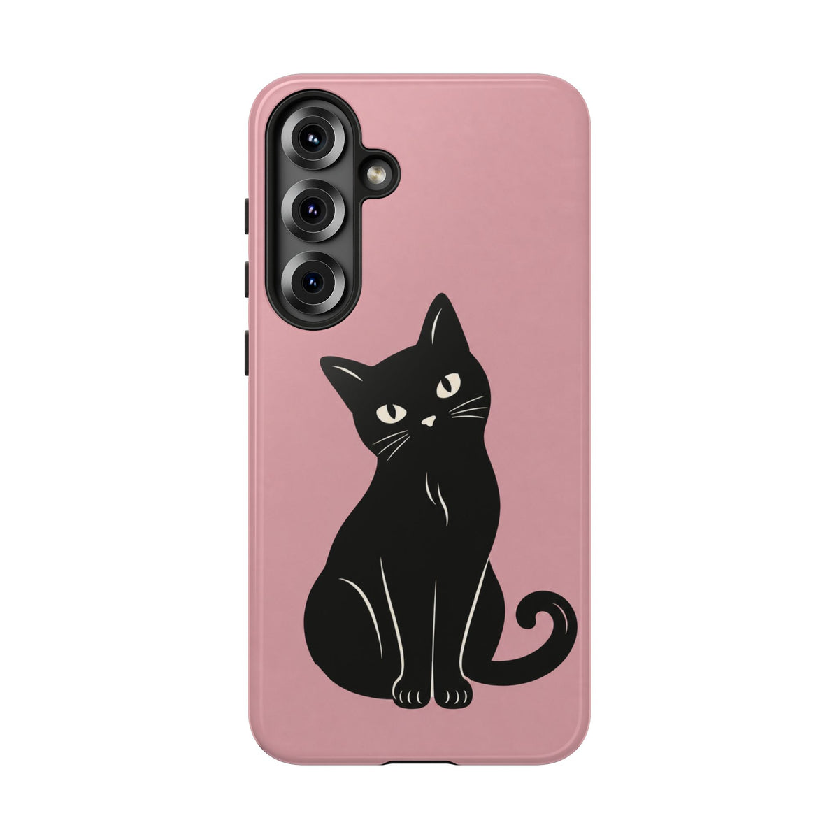 Minimalist Blush Pink & Black Cat Phone Case