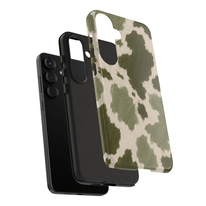 Stylish Olive Green Cow Print Phone Case