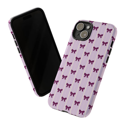 Retro Plum Purple Bow Pattern Phone Case