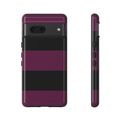 Purple & Black Horizontal Stripe Pattern Phone Case - Purple Phone Case - Google Pixel 7 / Glossy