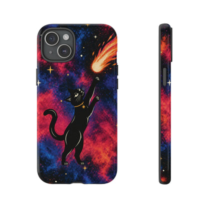 Whimsical Multicolour Celestial Black Cat Phone Case