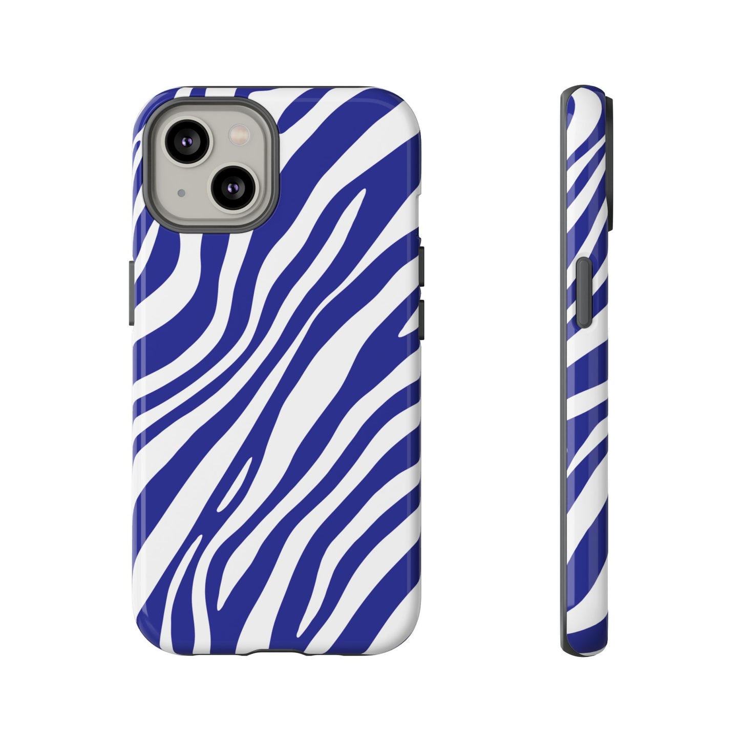 Modern Electric Blue Zebra Print Phone Case