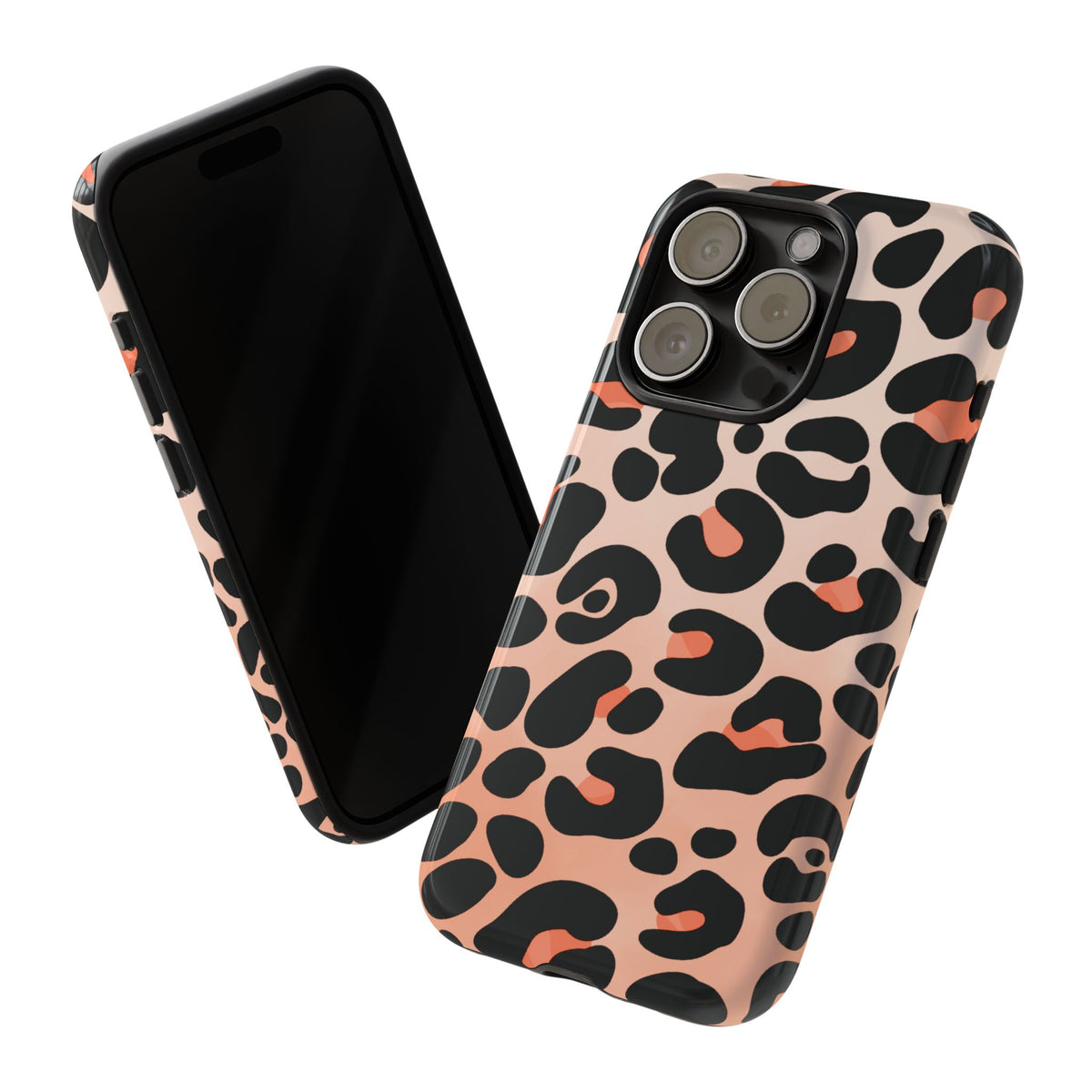 Elegant Peach Leopard Print Phone Case - Green Phone Case