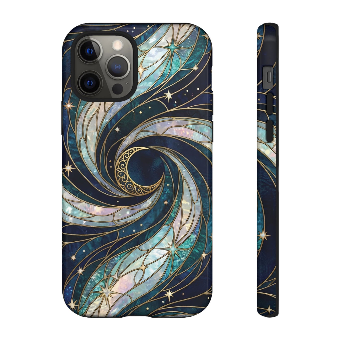 Elegant Navy & Teal Celestial Swirl Phone Case