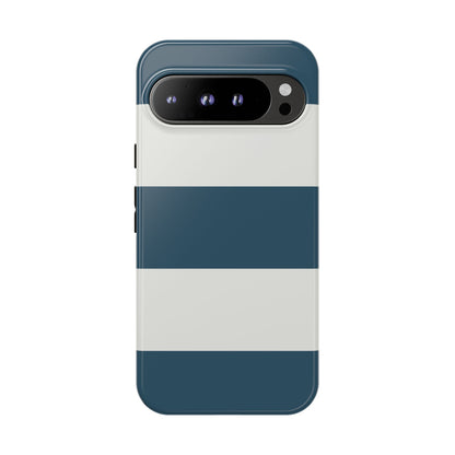Google Pixel 9 Pro XL / Glossy Phone Case - Blue & White Horizontal Stripe Pattern Phone Case