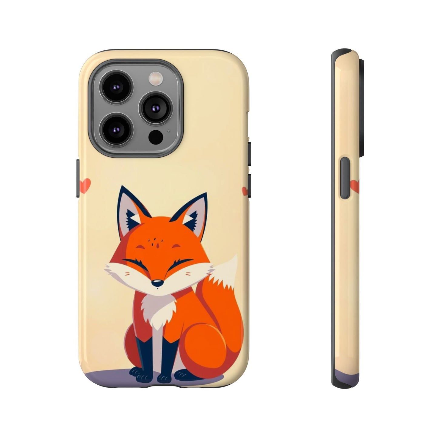 iPhone 14 Pro / Glossy Phone Case - Cute Fox Design Phone Case