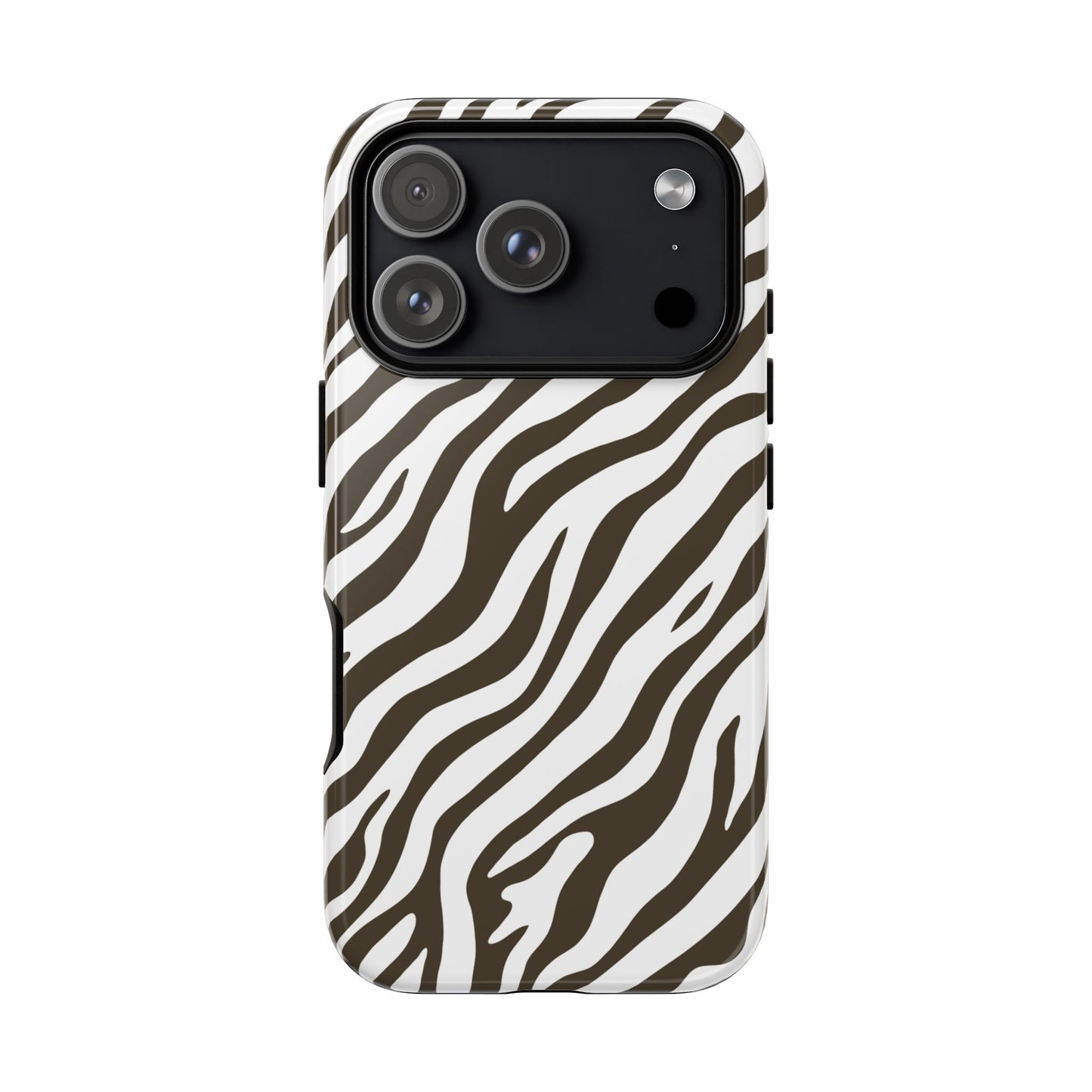 Stylish Mocha Zebra Print Phone Case