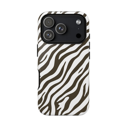 Stylish Mocha Zebra Print Phone Case