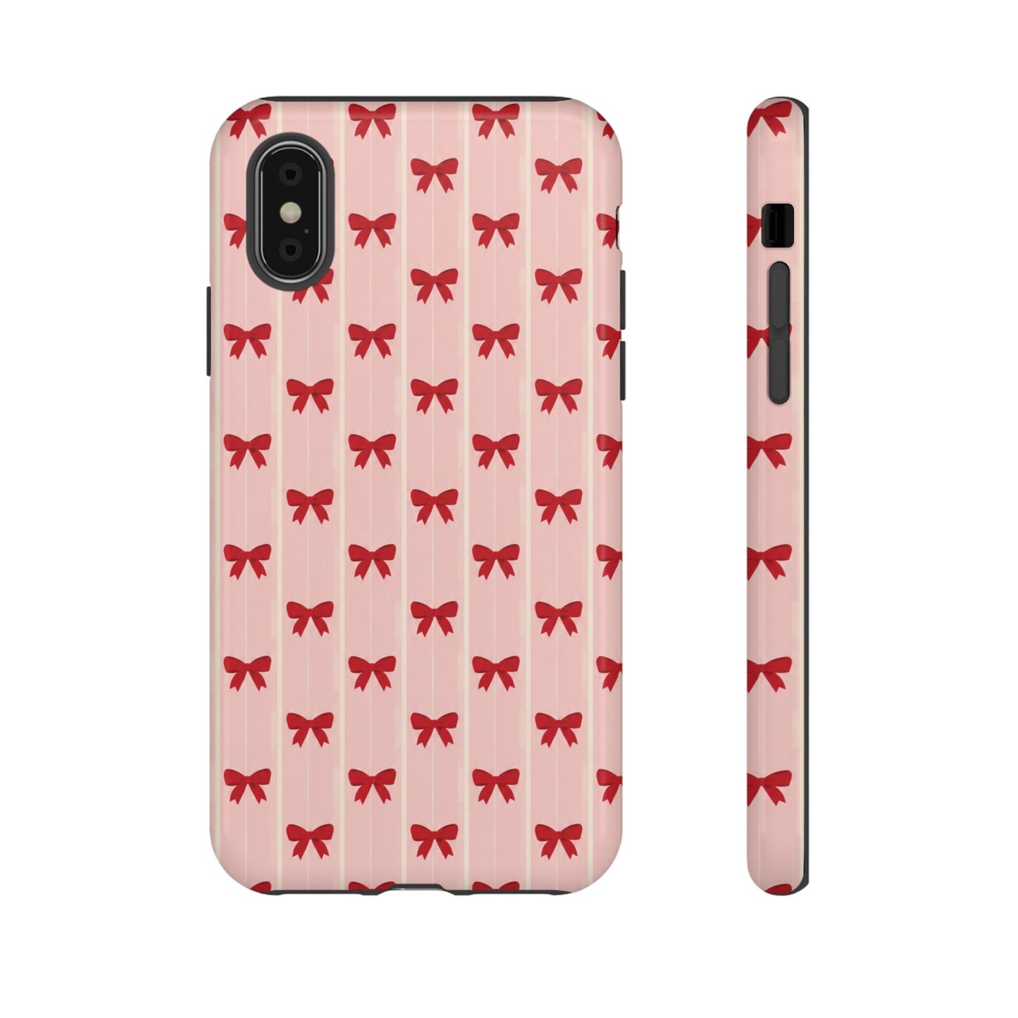 Retro Cherry Red Bow Pattern Phone Case