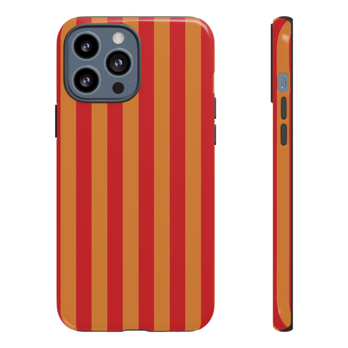 iPhone 13 Pro Max / Glossy Phone Case - ’Orange & Red Stripe Pattern’ Phone Case