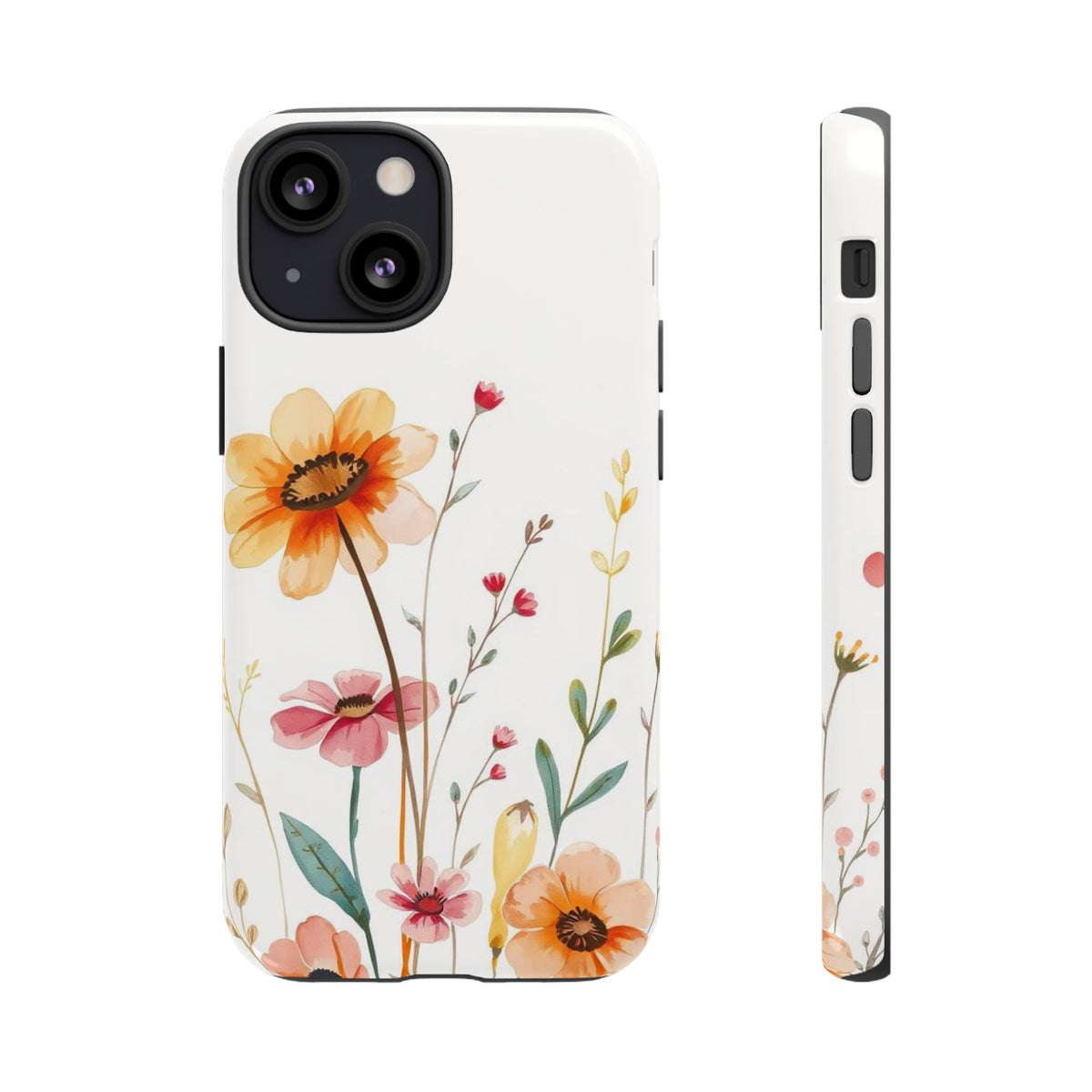 Boho Chic Watercolour Wild Blooms Pattern Phone Case - Multicolor Phone Case - iPhone 13 Mini / Glossy