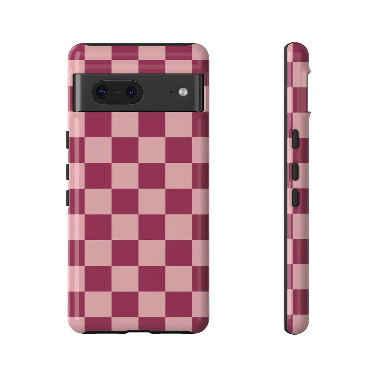 Pink Checked Pattern Phone Case - Pink Phone Case - Google Pixel 7 / Glossy