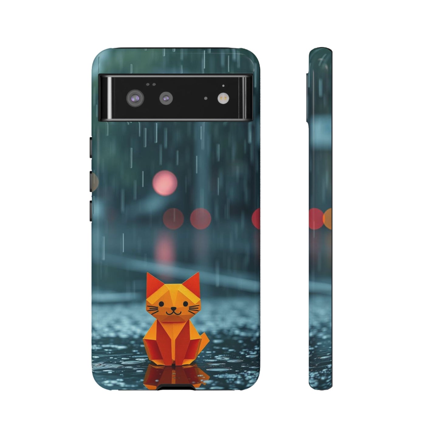 Google Pixel 6 / Glossy Phone Case - Origami ’Soggy Cat’ Design Phone Case