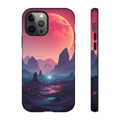 iPhone 12 Pro / Glossy Phone Case - Alien Moon Landscape Design Phone Case
