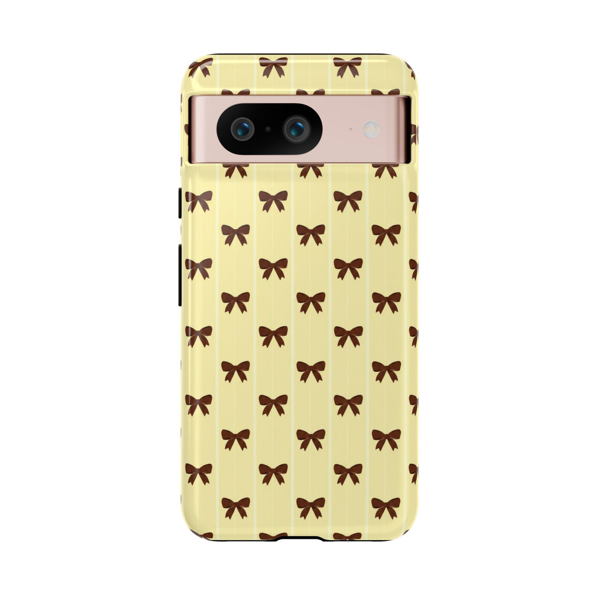 Retro Chocolate Brown Bow Pattern Phone Case
