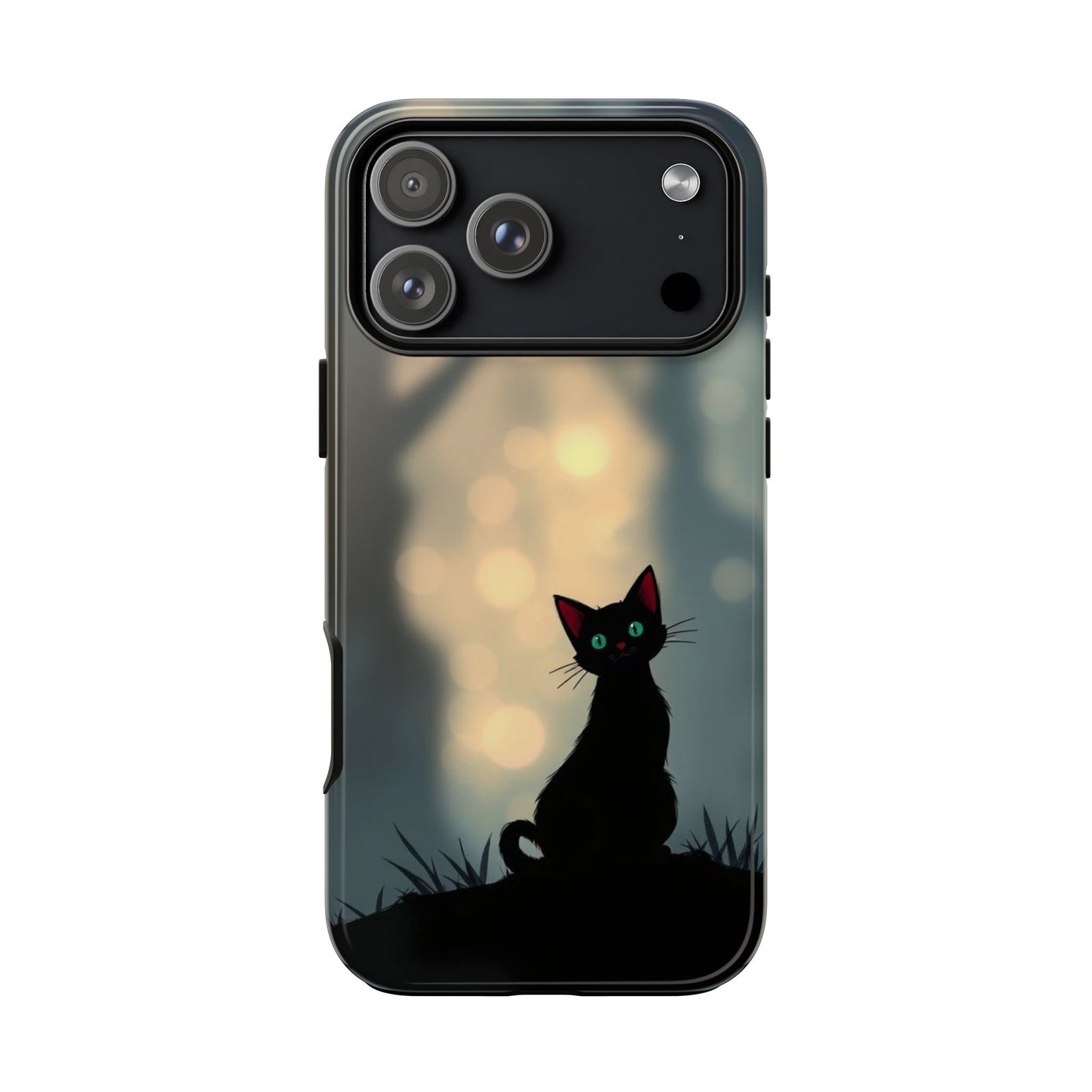 iPhone 17 Pro Max / Glossy Phone Case - Gothic Cat Design Phone Case