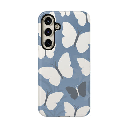 Samsung Galaxy S24 Plus / Glossy Phone Case - Minimalist Light Blue Butterfly Pattern Phone Case