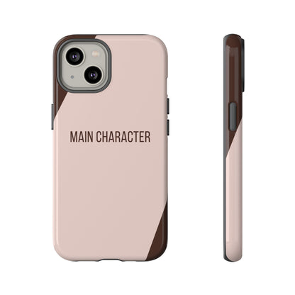 iPhone 14 / Glossy Phone Case - Sassy Statement Case ’Main Character’ in Pink & Brown