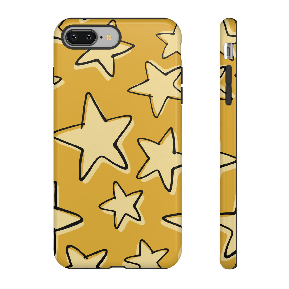 Golden Yellow Doodle Star Phone Case