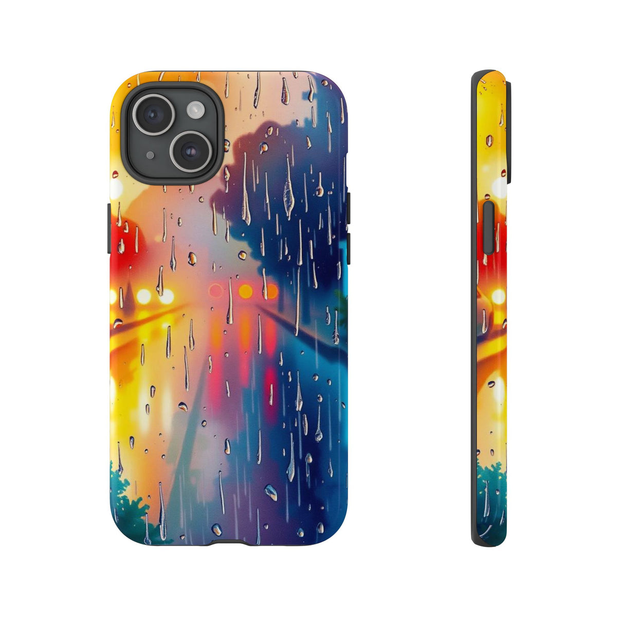 Electric Rain Watercolour Design Phone Case - Multicolor Phone Case - iPhone 15 Plus / Glossy
