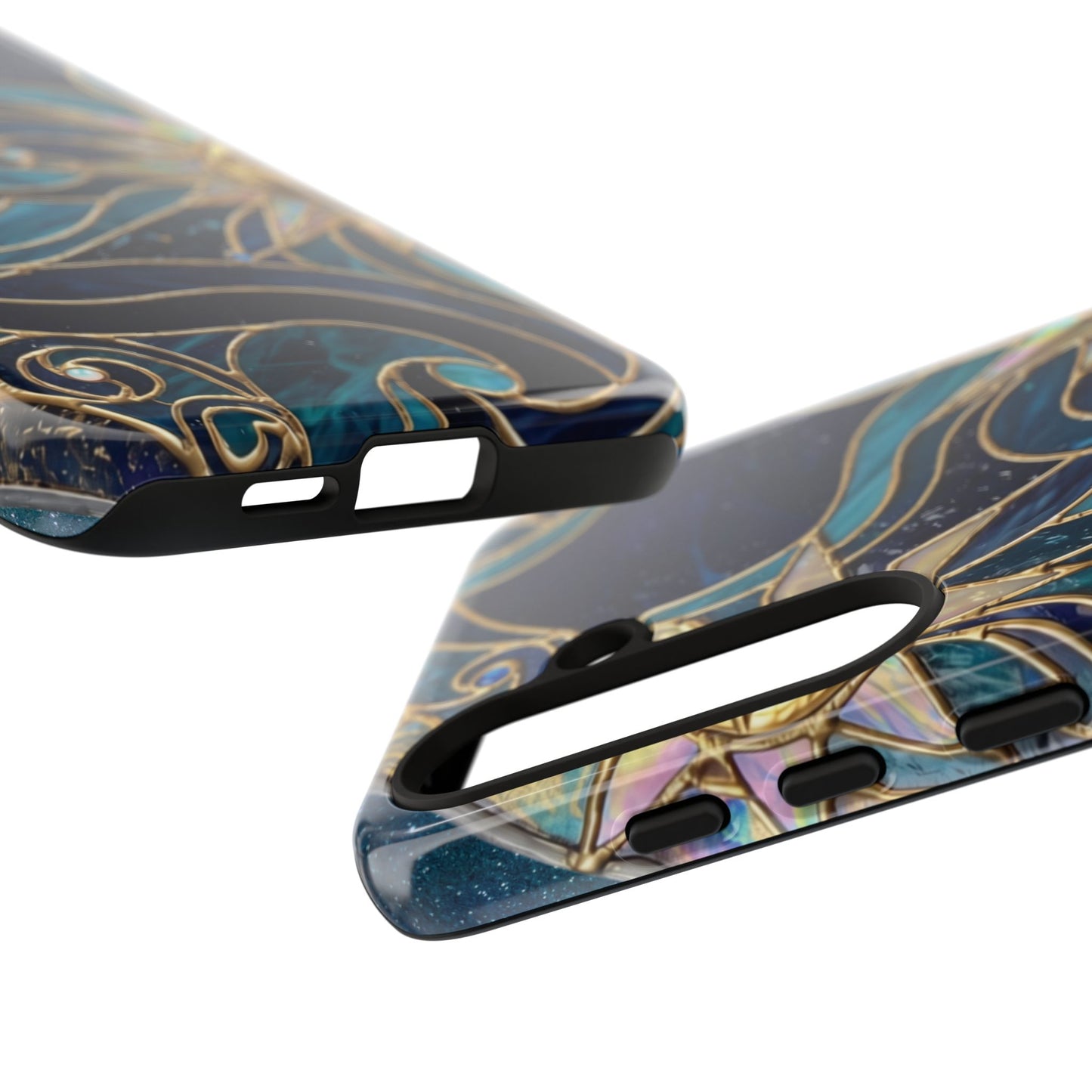 Elegant Teal & Gold Celestial Suns Phone Case