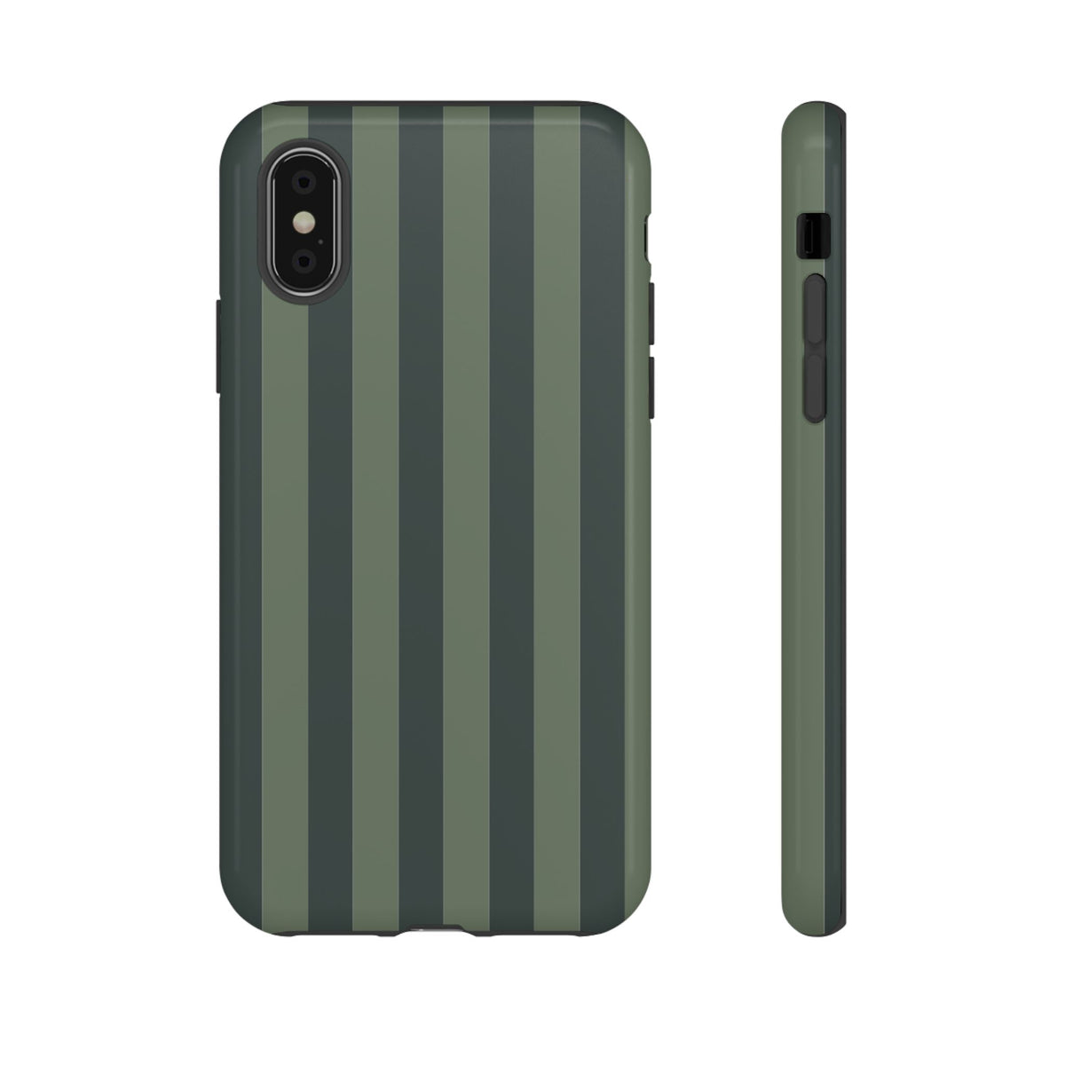 Dark Green Stripe Pattern Phone Case - Green Phone Case - iPhone XS / Glossy