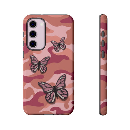 Samsung Galaxy S23 Plus / Glossy Phone Case - Pink Butterfly Camo Phone Case