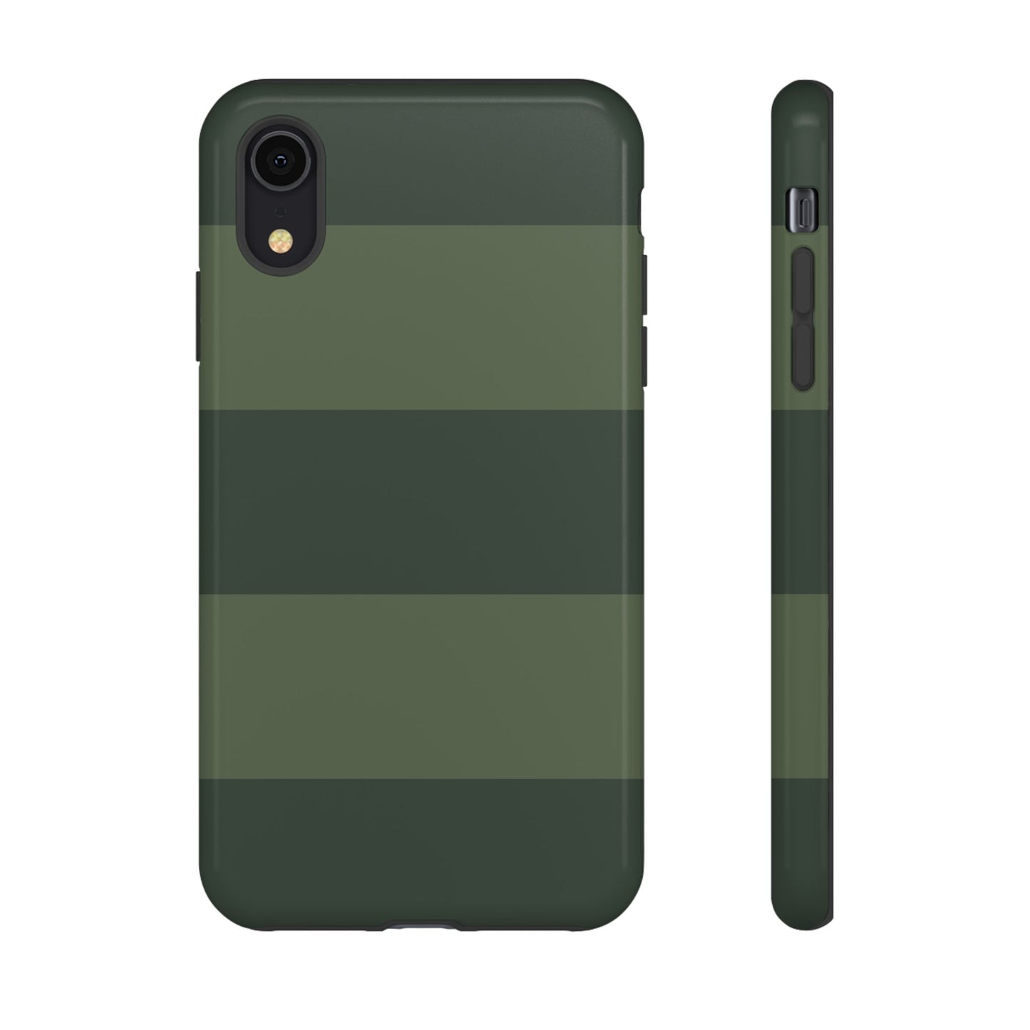 iPhone XR / Glossy Phone Case - Green Horizontal Stripe Pattern Phone Case