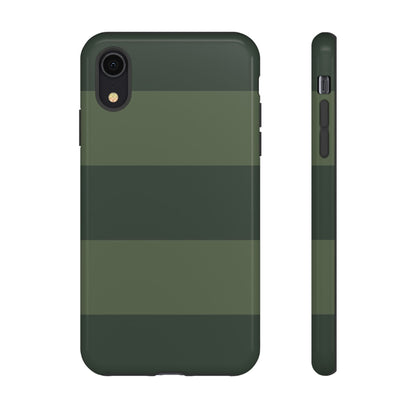 iPhone XR / Glossy Phone Case - Green Horizontal Stripe Pattern Phone Case