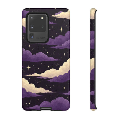Illustrated Purple Clouds & Stars Phone Case