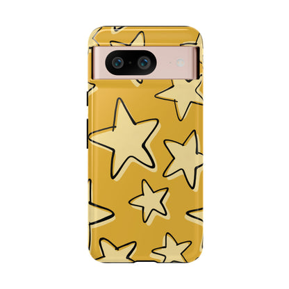 Golden Yellow Doodle Star Phone Case