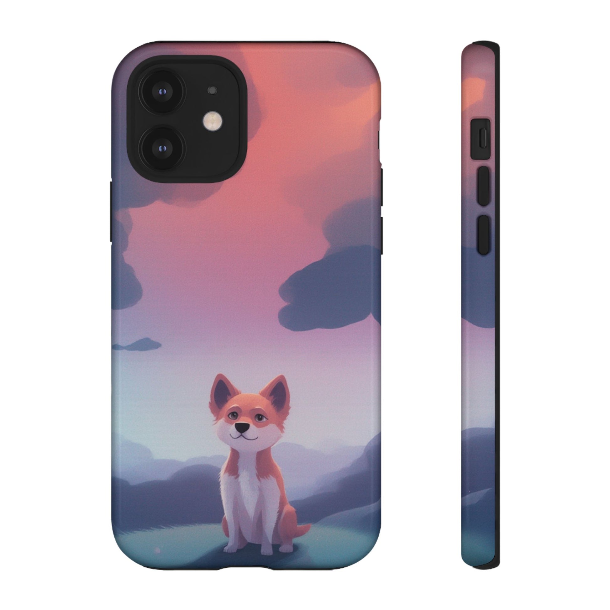 Cute Dog & Cloud Design Phone Case - Multicolor Phone Case - iPhone 12 / Glossy