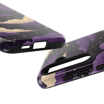 Illustrated Purple Clouds & Stars Phone Case