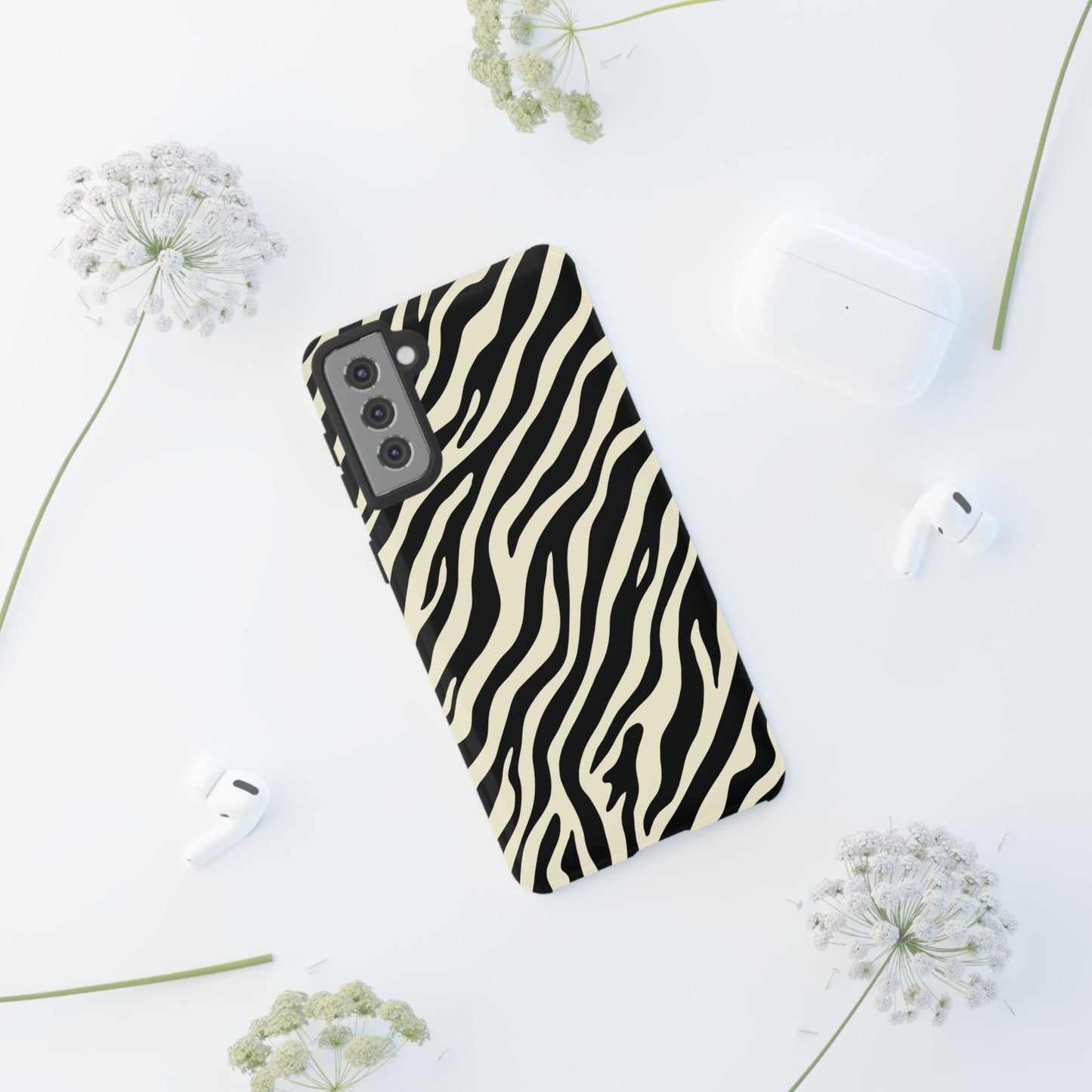 Chic Ivory Zebra Print Phone Case