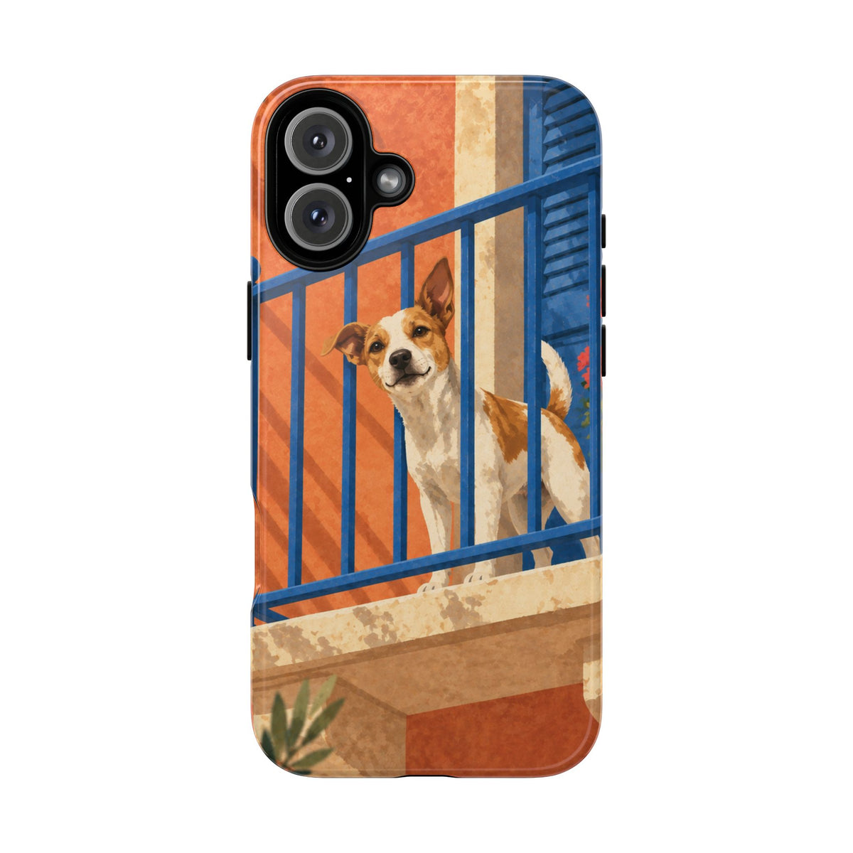 Jack Russell Terrier Balcony Busybody Phone Case - Multicolor Phone Case - iPhone 16 Plus / Glossy