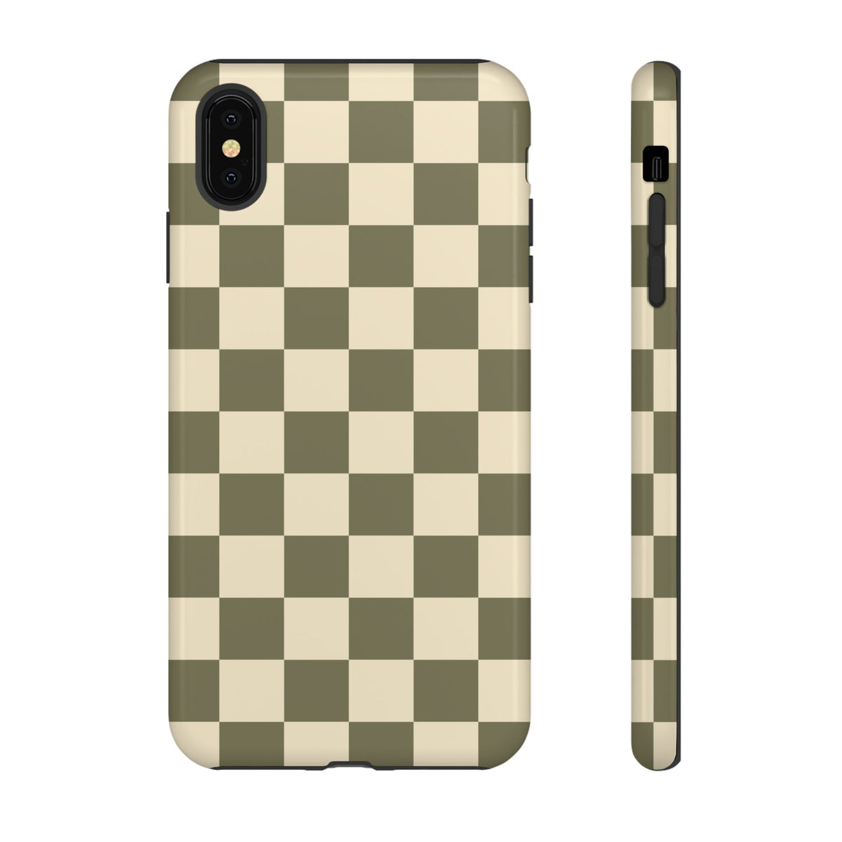 Green Checked Pattern Phone Case - Green Phone Case - iPhone XS MAX / Glossy