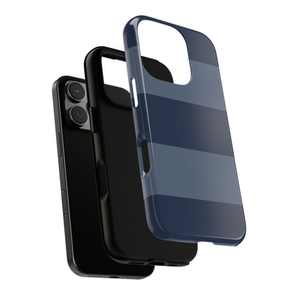 Dark Blue Horizontal Stripe Pattern Phone Case - Blue Phone Case