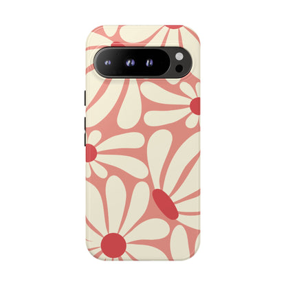 Cute Retro Pink Daisy Pattern Phone Case - Pink Phone Case - Google Pixel 9 Pro XL / Glossy