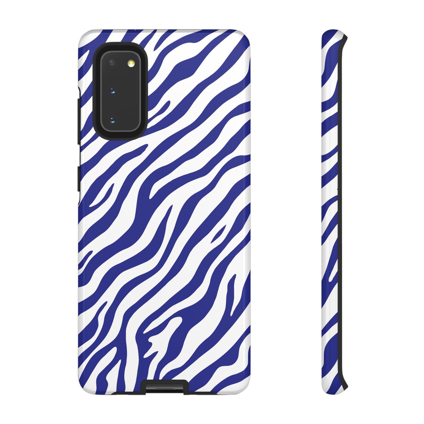 Stylish Electric Blue Zebra Print Phone Case
