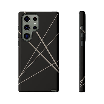 Abstract Black with Grey Lines Phone Case - Black Phone Case - Samsung Galaxy S23 Ultra / Glossy
