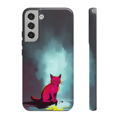 Samsung Galaxy S22 Plus / Glossy Phone Case - Pop Art Moody Cat Design Phone Case