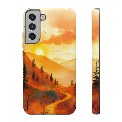 Samsung Galaxy S22 Plus / Glossy Phone Case - Golden Sunset Design Phone Case